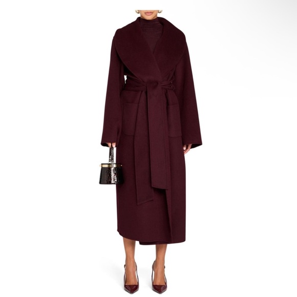 SER.O.YA Jackets & Blazers - Seroya Burgundy wool wrap coat S/M